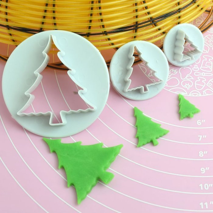 BleuMoo Christmas Tree Fondant Silicone Mould Icing Cake Decor Sugarcraft Mold N3
