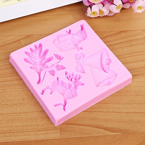 "Leaf Bell Snowman Elk Silicone Fandant Mold Chocolate Clay Mould" shopping N7