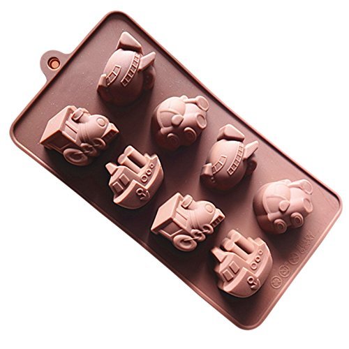 8 Ship Train Jelly Pudding Silicone Cake Mold Pan 9"x4.7"x0.98" Color At Random