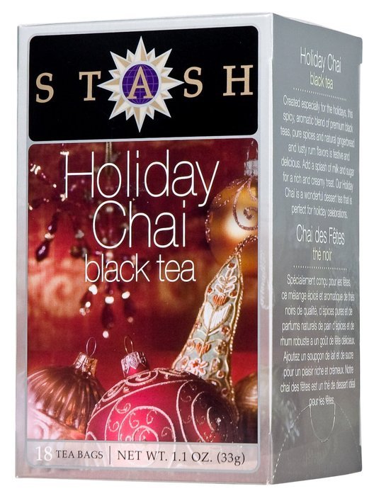 Stash Tea Holiday Chai Tea, 18 Count Tea Bags in Foil (Pack of 6)