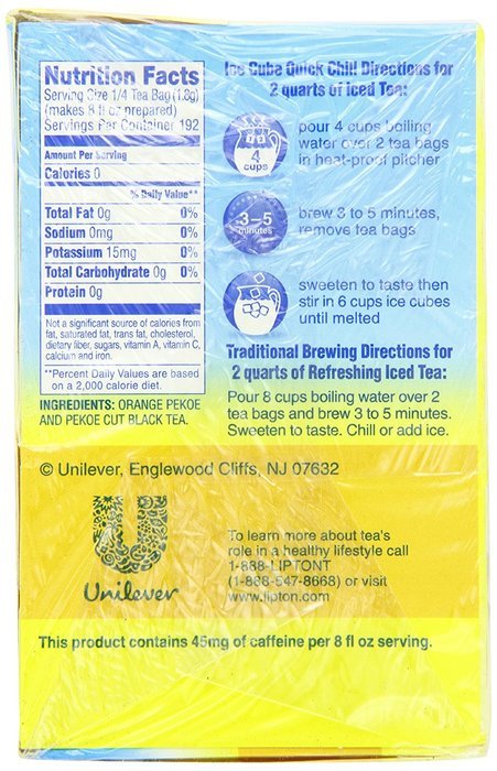 Lipton Family-Sized Black Iced Tea Bags, Unsweetened 48 ct N4