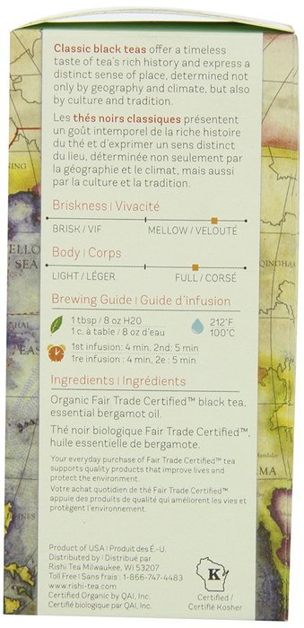 Rishi Tea Organic Earl Grey Loose Leaf Tea, 2.29 Ounces Tin N3