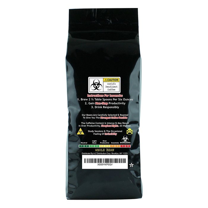 Biohazard Whole Bean Coffee, The World's Strongest Coffee (16 Ounce) N3