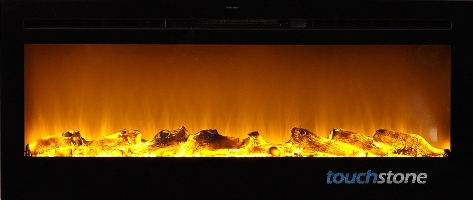 Touchstone 80004 Sideline In-Wall Recessed Electric Fireplace, 50 Inch Wide, 1500/750 Watt Heater (Black)