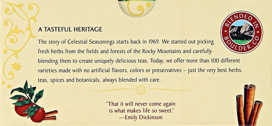 Celestial Seasonings Cinnamon Apple Spice Tea Bags - 20 ct N2