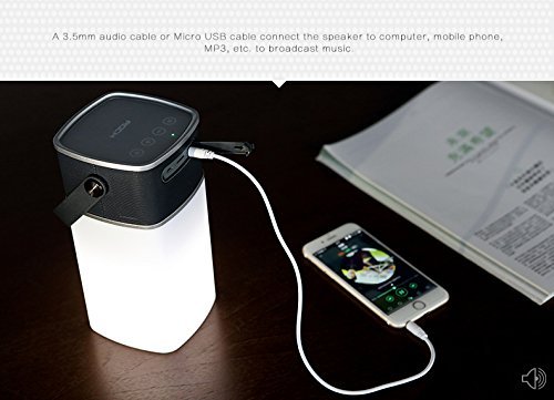 ROCK "Mulite" waterproof Wireless Bluetooth Speaker Portable, with Dimmable LED Light, TF Card Slot (Grey) N3