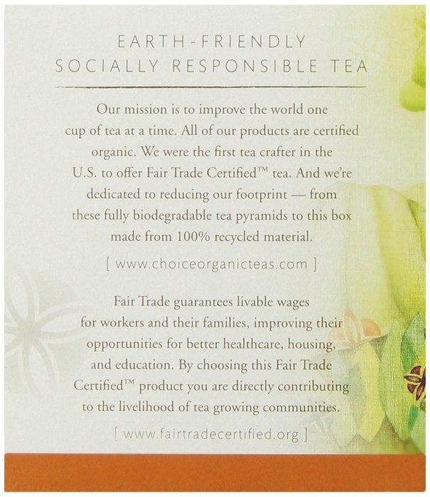 Choice Organic Whole Leaf Organics Sweet Liquorice Mint Tea Pyramids, 15-Count, 0.95-Ounce Boxes (Pack of 3) N5