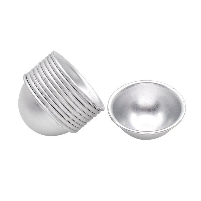 Aluminum Hemispheroid Baking Mould 3D Ball Sphere Bath Bomb Mold Tool 10 Pcs