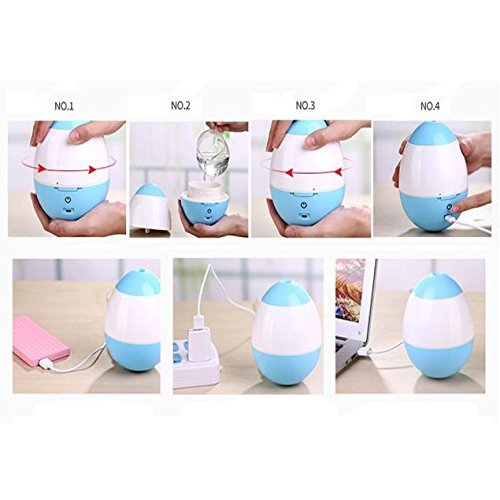 Dacawin Tumbler Home Aroma LED Humidifier Air Diffuser Purifier Atomizer (Sky Blue)
