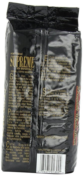 Supreme By Bustelo Whole Bean Espresso Style Coffee, 16 Ounce (Pack of 8)