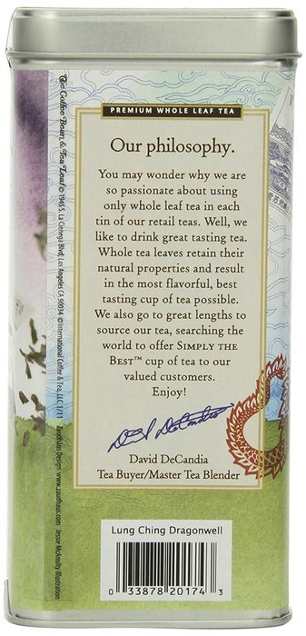 The Coffee Bean & Tea Leaf, Tea, Hand-Picked Lung Ching Dragonwell, 20 Count Tin N7