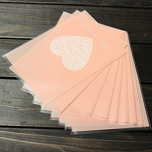 "10pcs Lace Heart Clear Cellophane Cookie Wedding Candy Party Bags" shopping
