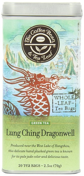 The Coffee Bean & Tea Leaf, Tea, Hand-Picked Lung Ching Dragonwell, 20 Count Tin N9