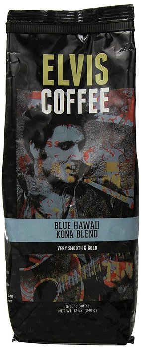 Elvis Coffee Blue Hawaii Kona Blend Coffee, 12 Ounce