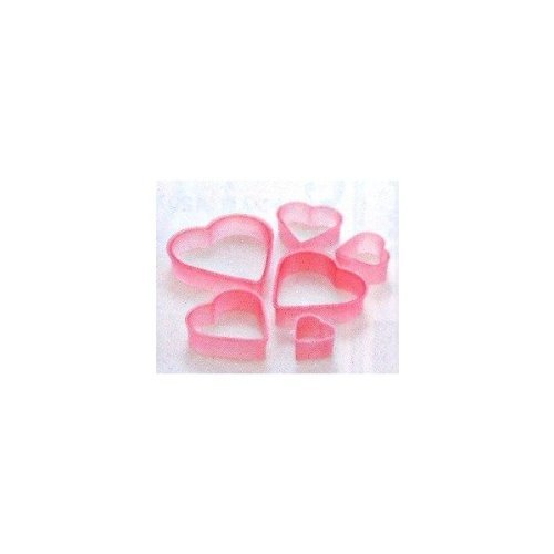 Japanese Heart Shape Cookie Cutter Mold Set of 6 #4793 N2