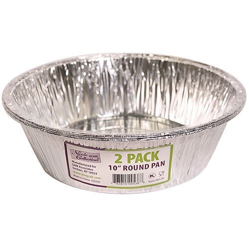 Nicole Home Collection 2 Count Aluminum Round Pan, 10", Silver