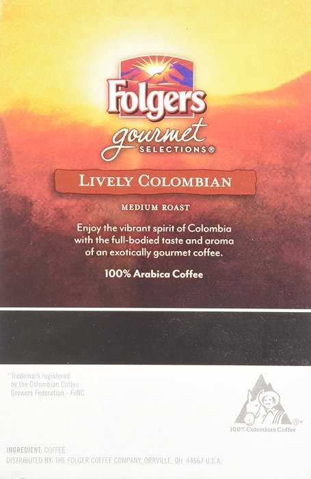Folgers Gormet Selections K-Cup Lively Columbian Medium Roast 18 Count