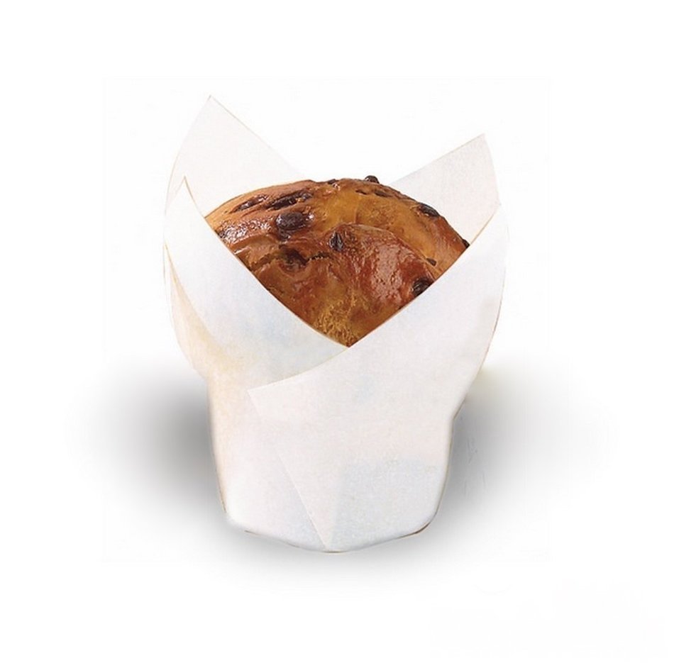 Packnwood Tulip White Silicone-Coated Paper Baking Cup (Multiple Sizes)