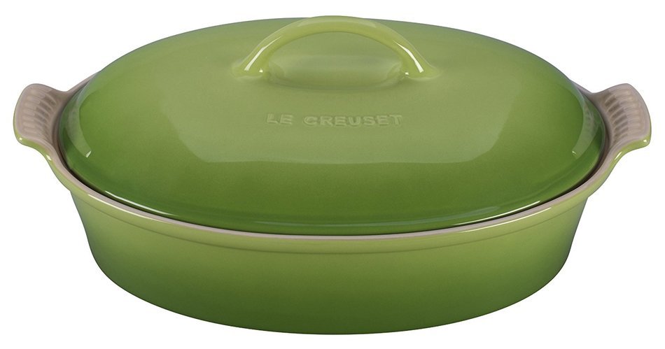 Le Creuset Stoneware 4-Quart Covered Oval Casserole, Cerise (Cherry Red) N3