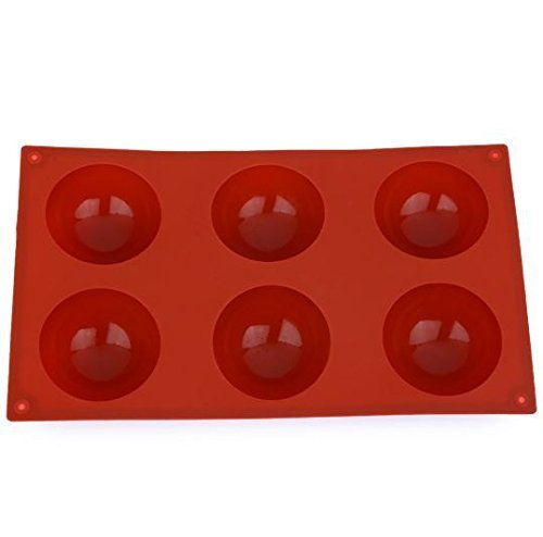 Lariy 6 Even Large Domed DIY Half-Ball Silicone Cake Mold Chocolate NEW N2