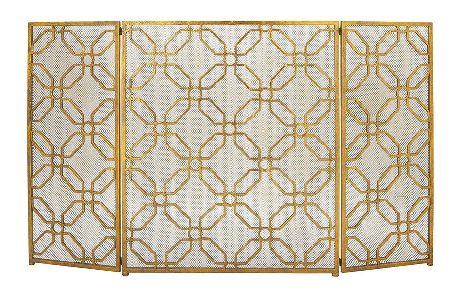 Deco 79 50383 Wonderful Metal Fire Screen, 53" W x 31" H