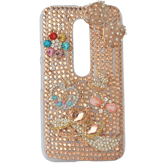 Spritech(TM) Bling Clear Phone Case For Motorola Moto G3/Moto G (3rd Gen),3D Handmade Blue Crystal Butterfly Small...