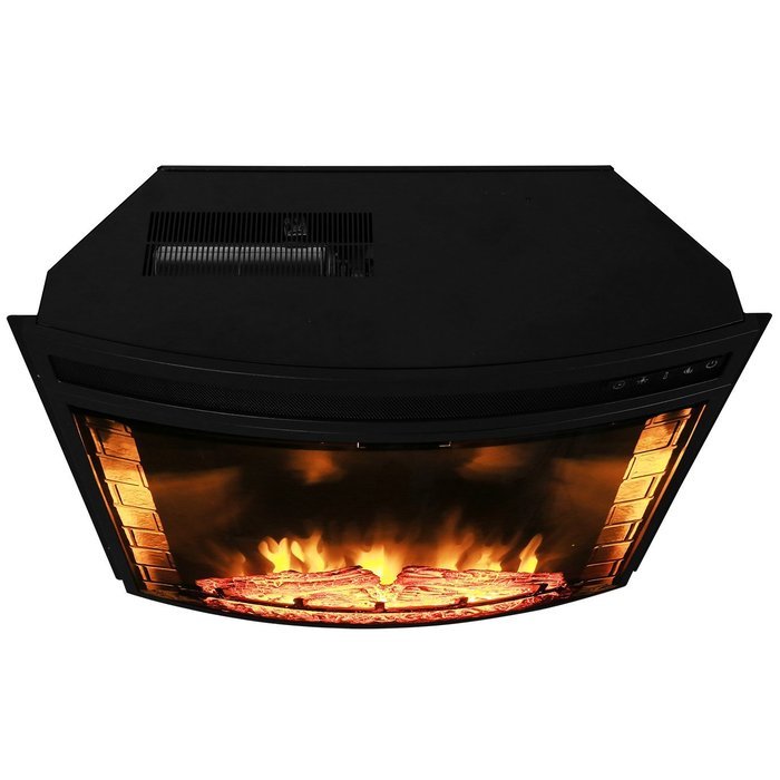 AKDY 28" Curve Glass Freestanding Bedroom 3D Flame Effect 1400W 5200BTU Adjustable Electric Fireplace Heater N2