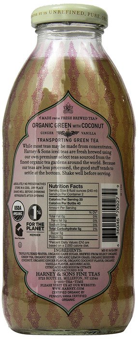 Harney & Sons Iced Tea, Organic Green with Coconut, 16 Ounce (Pack of 12) N2