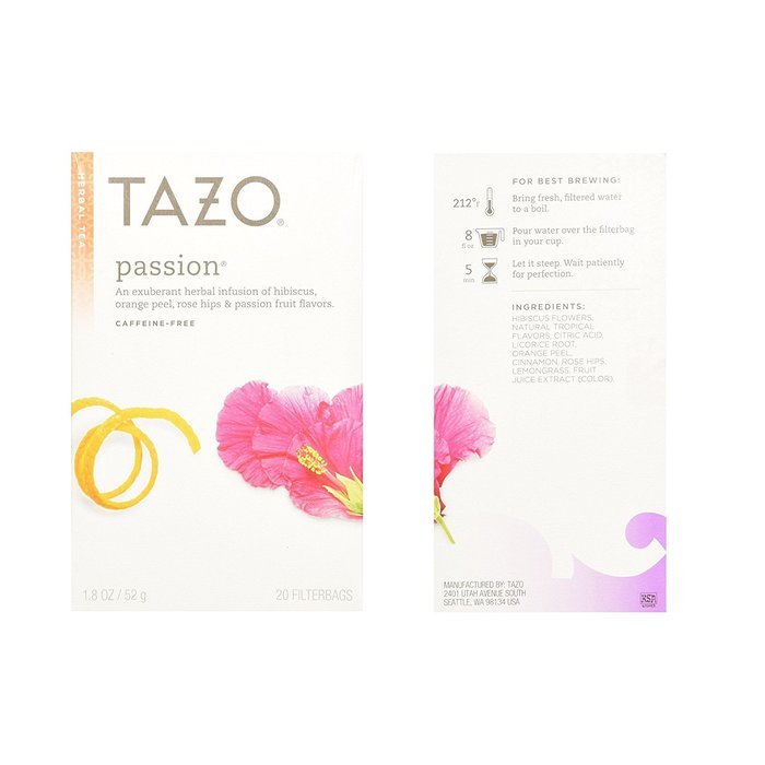 Tazo Herbal Tea 5 Flavor Variety Pack Sampler (Pack of 5, 100 Bags Total) N7