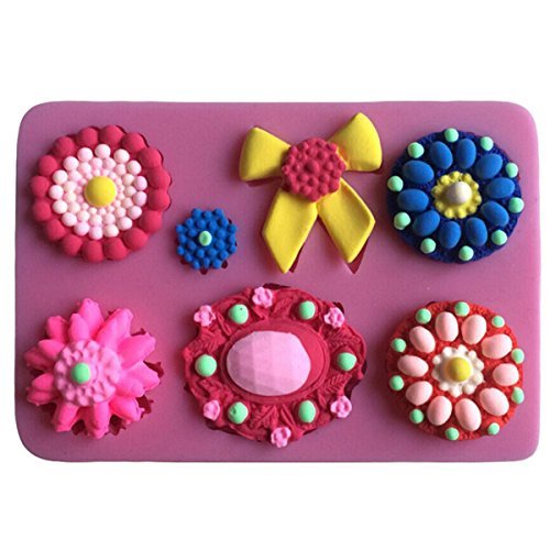 "Flowers Bows Shape Silicone Mold Cake Decoration Fondant Cake 3D Food Grade Mould" shopping N2