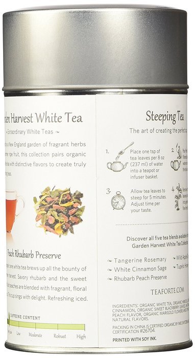 Tea Forte Garden Harvest White TUPELO HONEY FIG Organic Loose Leaf White Tea, 2.12 Ounce Tea Tin N13