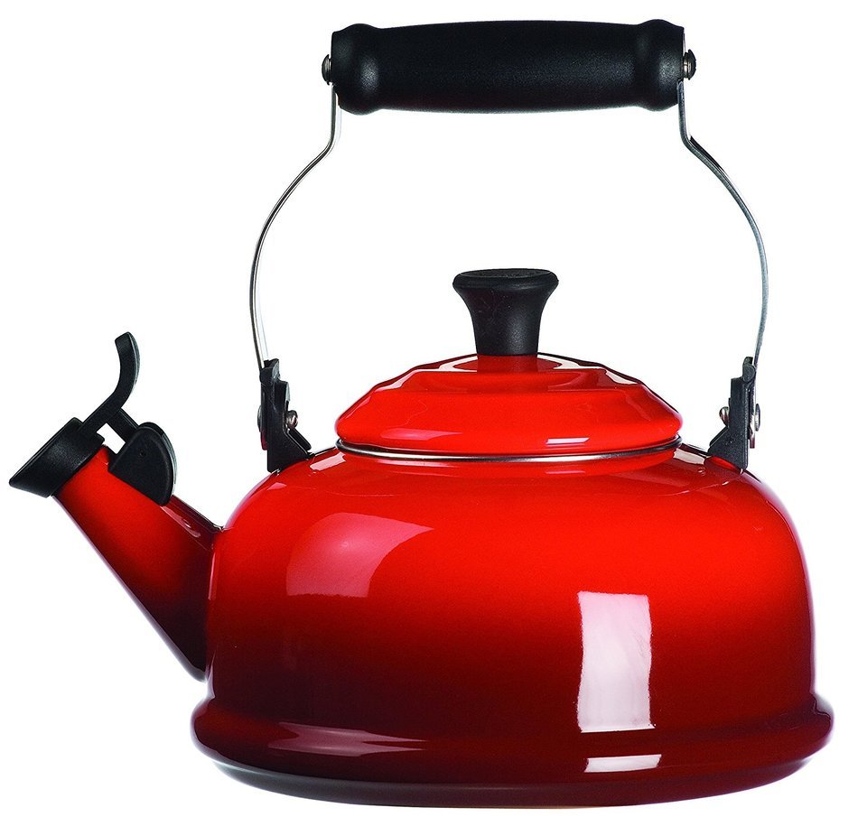 Le Creuset Enamel-on-Steel Whistling 1.7 Quart Teakettle, Flame N3