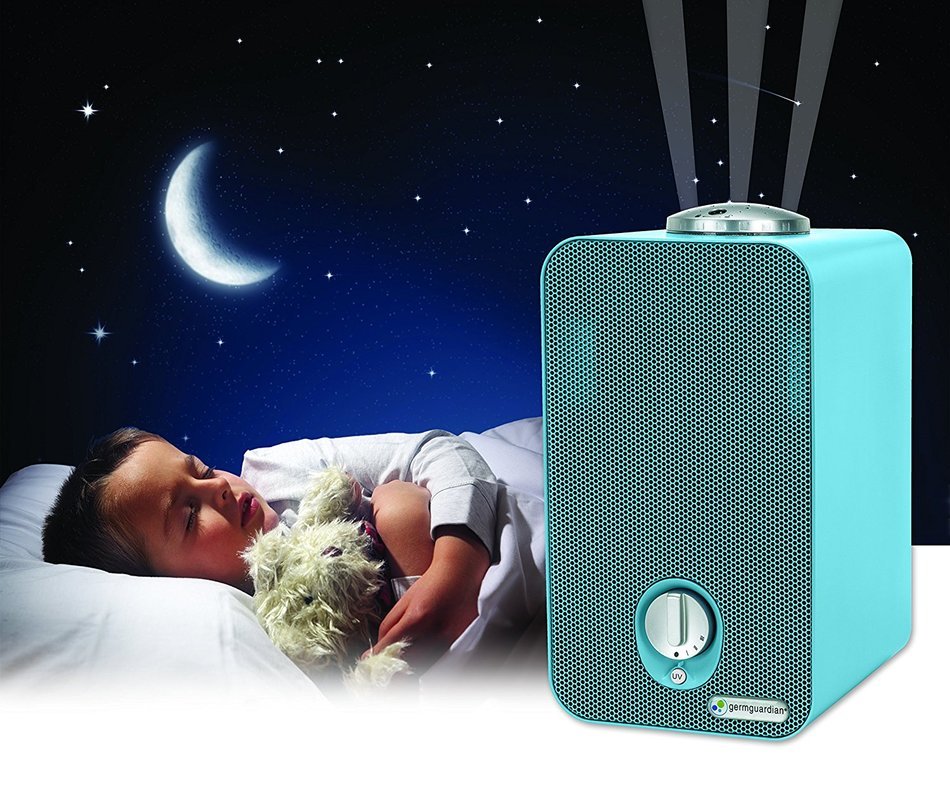 GermGuardian Kids Night-Night 4-in-1 HEPA Air Purifier with Projector, Nursery, Kids Room, Baby Room, Night Light... N15