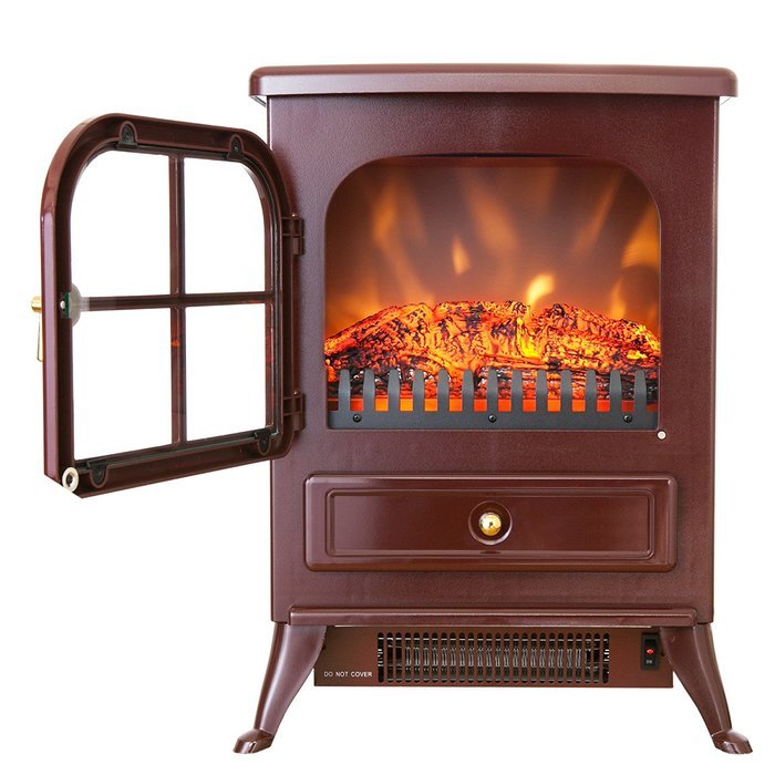 FIREBIRD 15" Red Color Freestanding 5200BTU 1500W Adjustable 2 Setting Tempered Glass Electric Fireplace Heater... N5