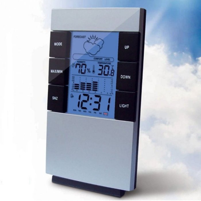 Soly Tech LCD Digital Hygrometer Humidity Thermometer Temperature Meter Indoor Clock