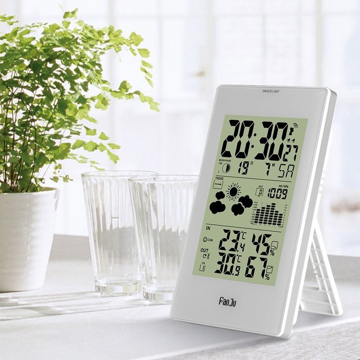 FanJu FJ3352 Wireless Digital Weather Forecast Station with Radio Control Clock and Barometer, Temperature and... N3