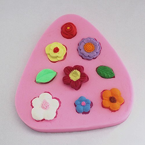 Longzang Small Flowers Leaf Silicone Mold Sugar Craft DIY Gumpaste Cake Decorating Clay