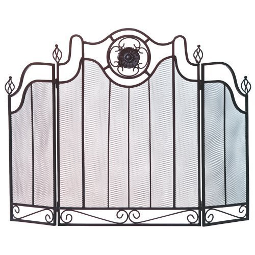 Gifts & Decor Tuscan Design Home Fireplace Mesh Screen Black Metal