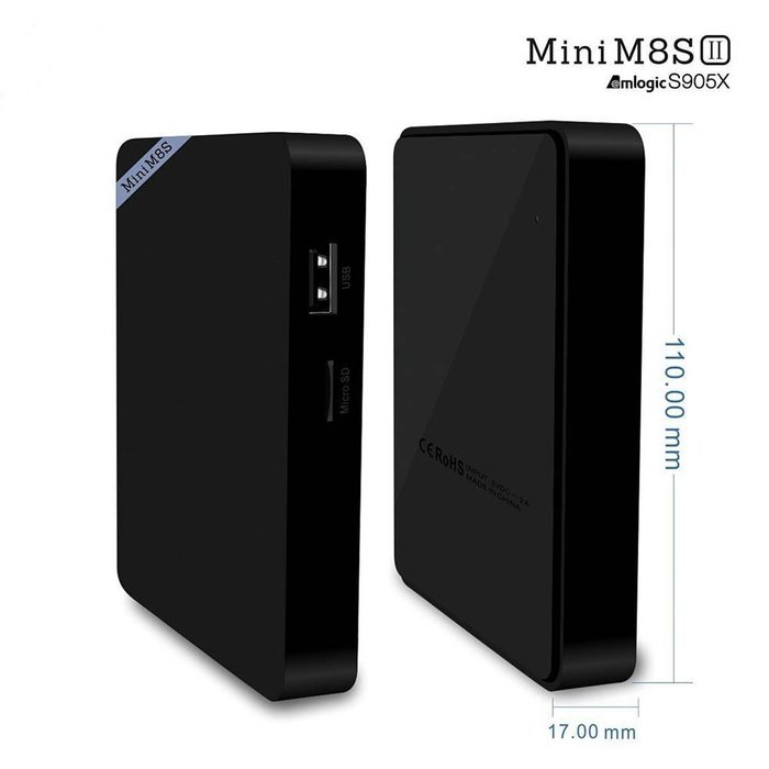Network Set-Top Box M8S Ⅱ TV Box Android 6.0 Amlogic S905X Cortex-A53 Quad-Core 2GB / 8GB 4K HD 100Mbps LAN 2.4G... N7