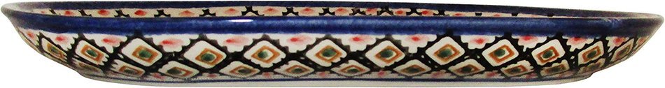 Boleslawiec Stoneware - Polish Pottery 10.75" Oval Serving Platter - Eva's Collection "Red Garden"