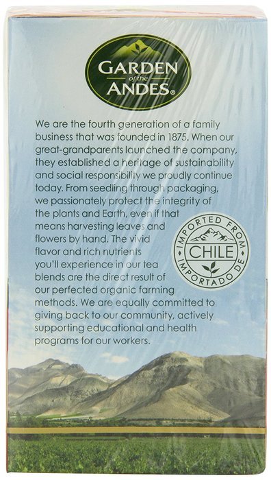 Garden of the Andes 100% Organic Herbal Tea, Rosehip and Hibiscus, 20-Count N20