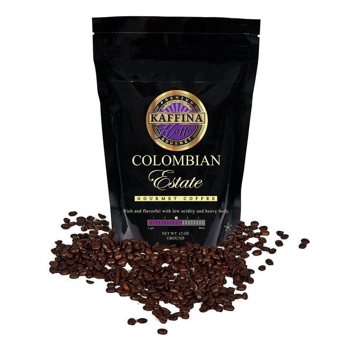 Kaffina Kaffe Premium Gourmet Ground Coffee - Single Origin - Medium Roasted Brazil Santos Coffee N14