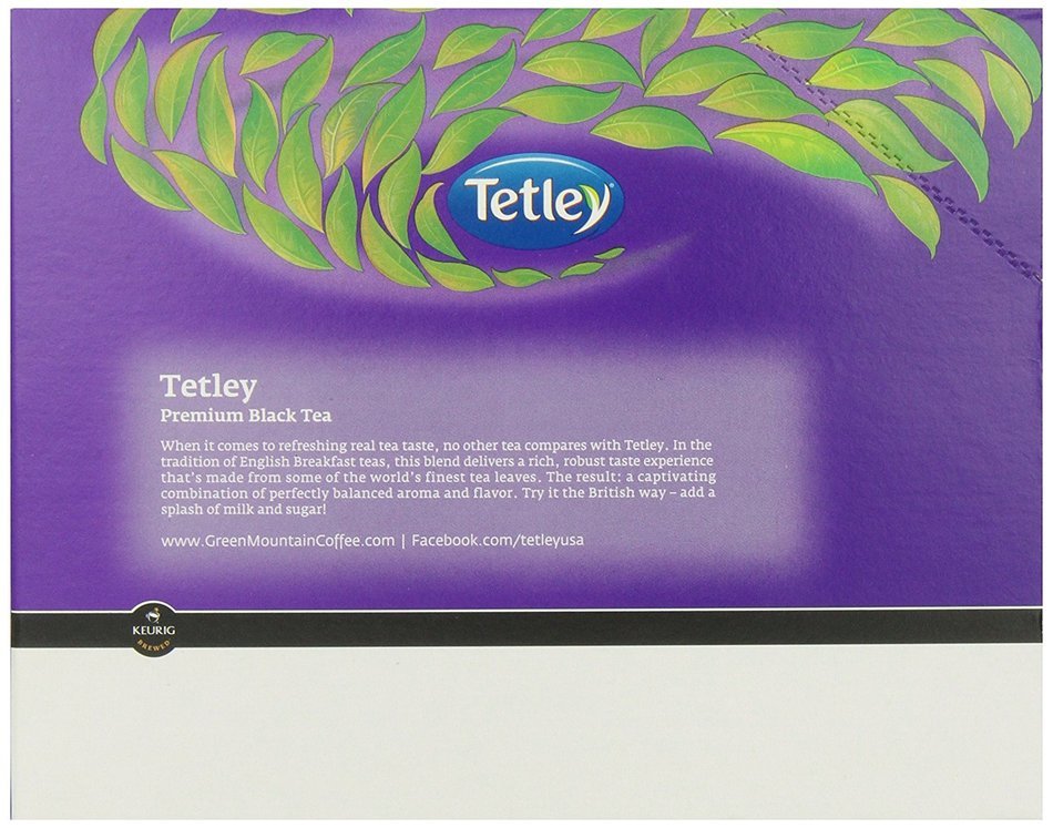 Tetley Decaffeinated Black Tea K-Cup Portion Pack for Keurig Brewers, British Blend, 24 count, Pack of 1 N4