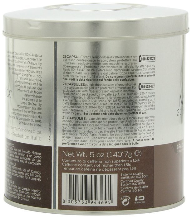 Illy iperEspresso MonoArabica Brazil Capsules full-bodied Coffee, 21-Count Capsules