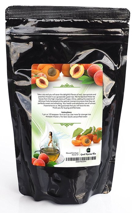 Good Karma Tea Gunpowder Peach Apricot Green Tea, 4 oz N2