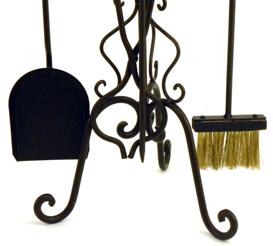 4 - Pc. DeLeon Collections Horse Design Metal Fireplace Tool Kit N2