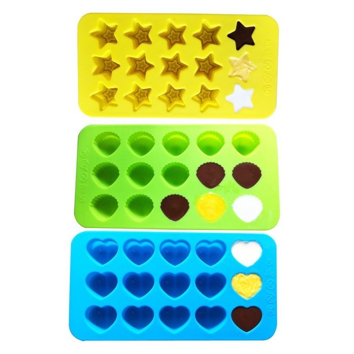 5 Pack Silicone Homemade Soap Candy Chocolate Gummy Mold With a Bonus Dropper N8