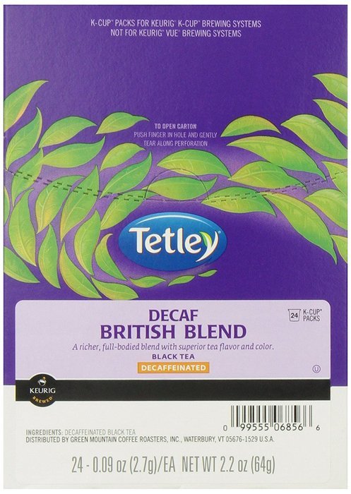 Tetley Decaffeinated Black Tea K-Cup Portion Pack for Keurig Brewers, British Blend, 24 count, Pack of 1 N5