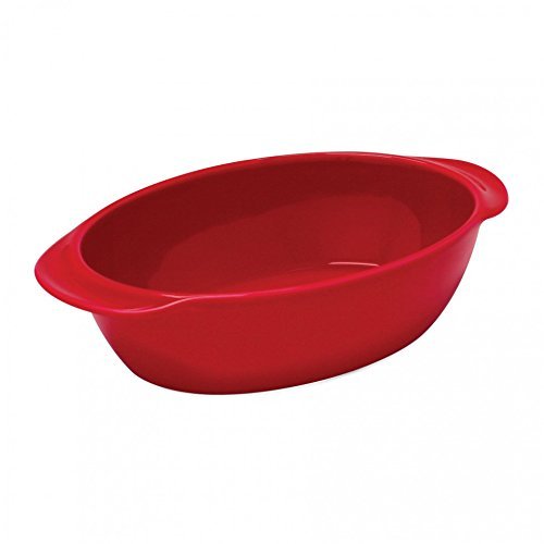 Chantal Bakeware Ceramic Small Oval Baker 2.25 Qt. True Red - Set Of 2