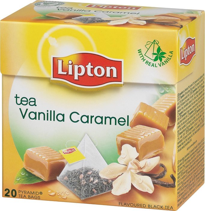 Lipton - Vanilla Caramel - 20 count box (Pack 8 boxes = 160 count) Pyramid tea bags